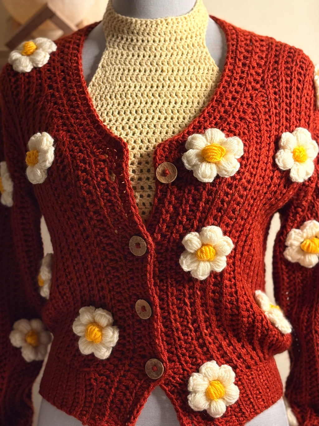 Rust Bloom Cardigan