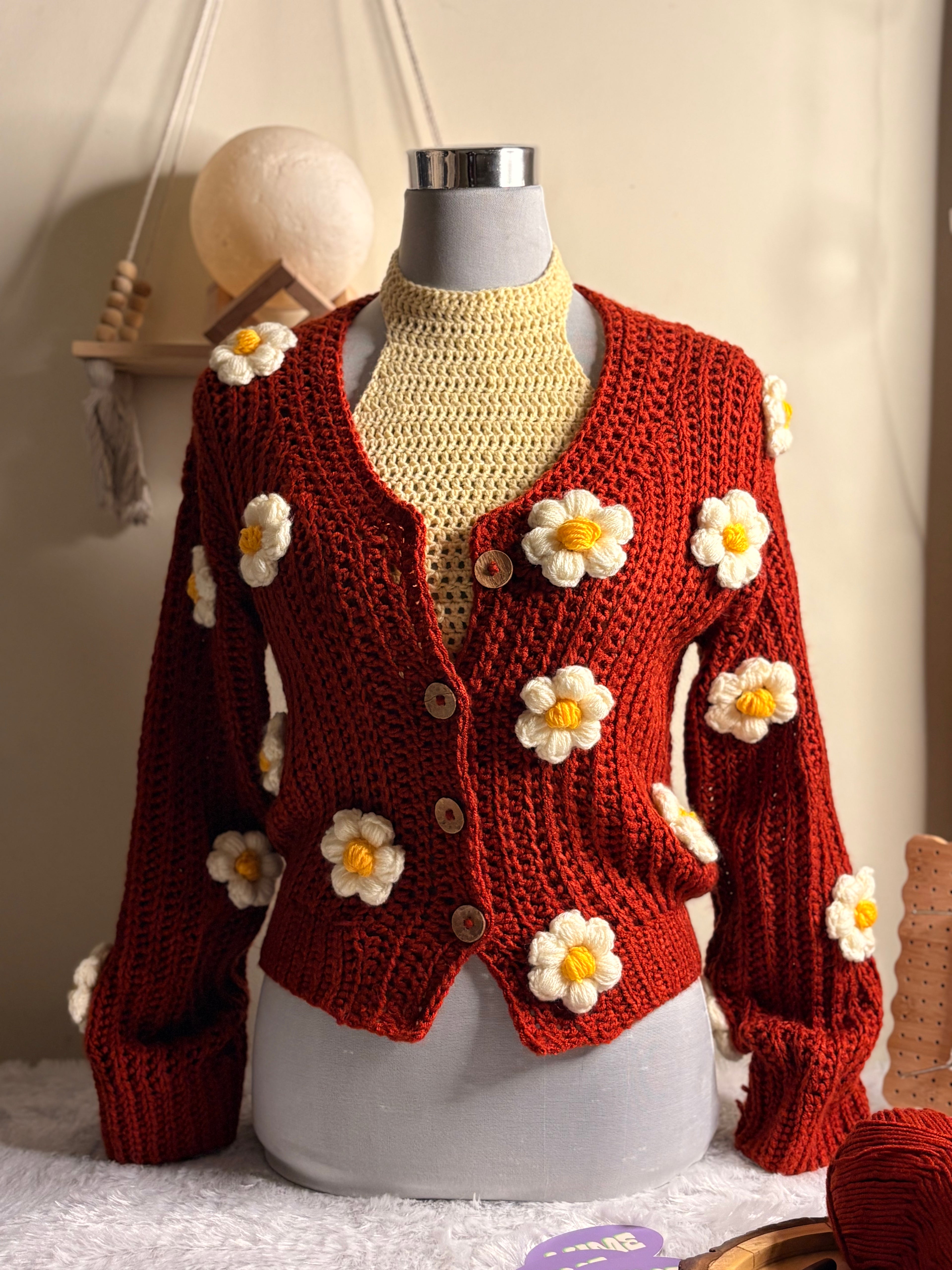 Rust Bloom Cardigan