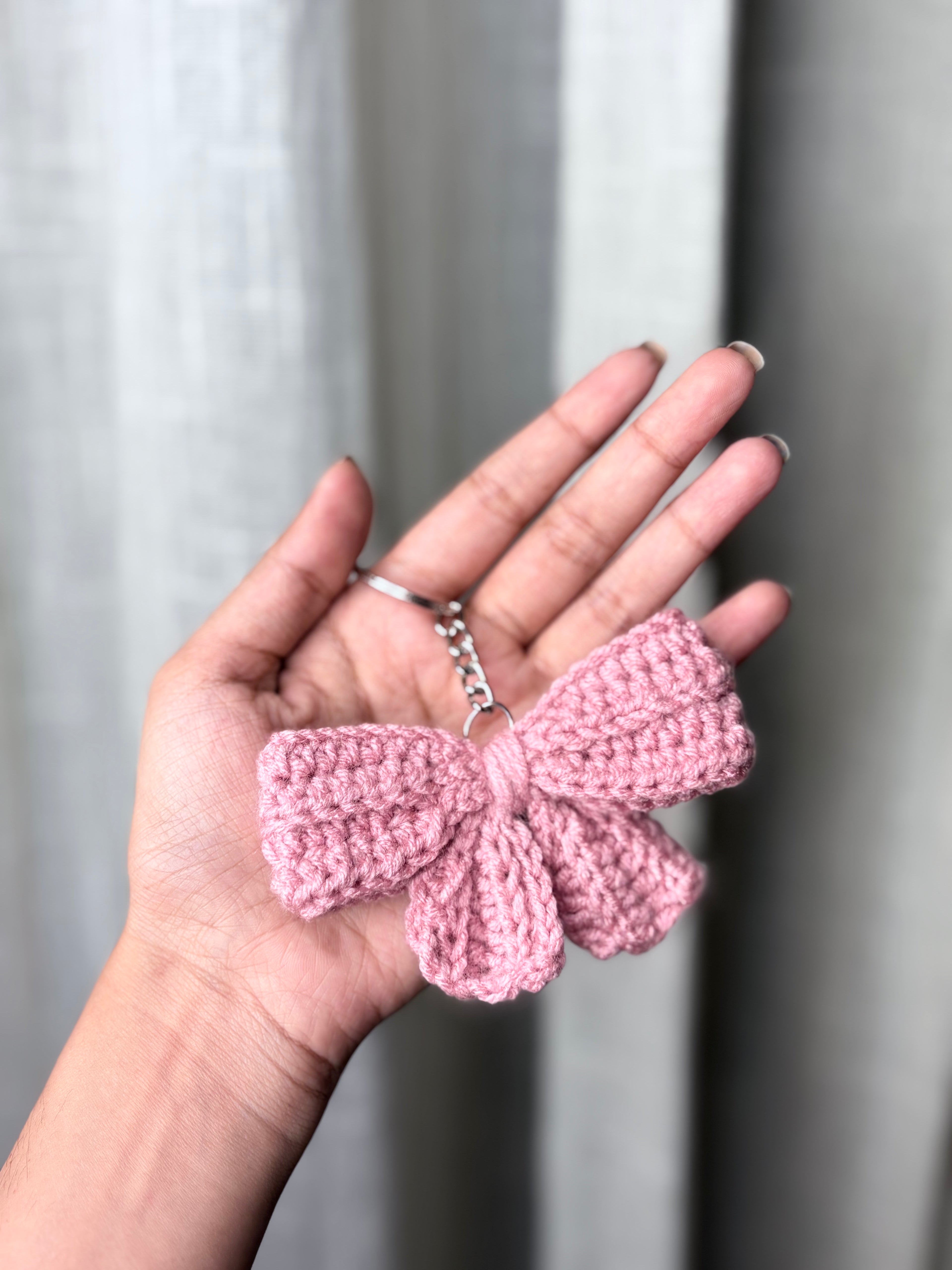Pink Bow Keychain