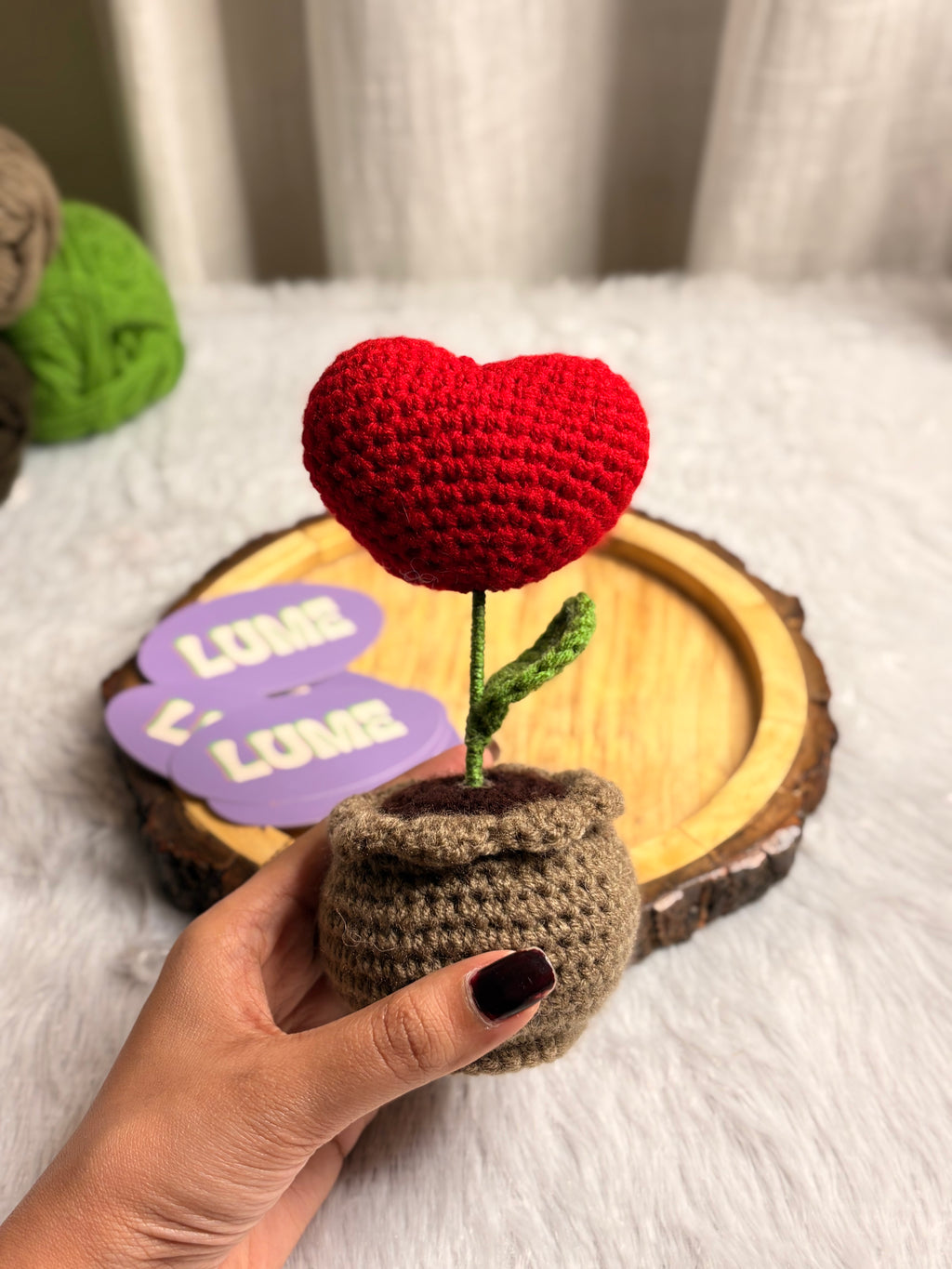 Crochet Heart Pot