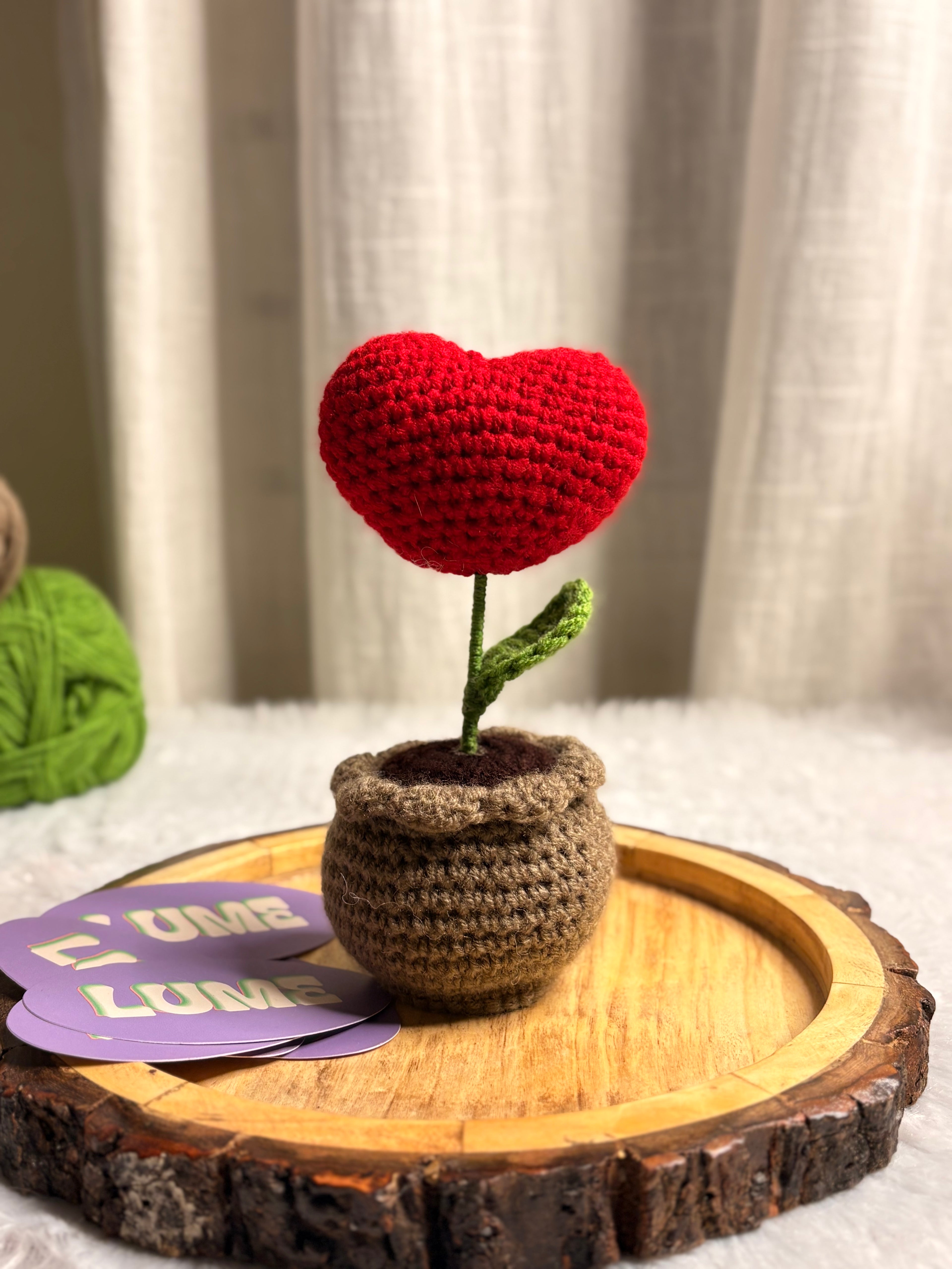 Crochet Heart Pot