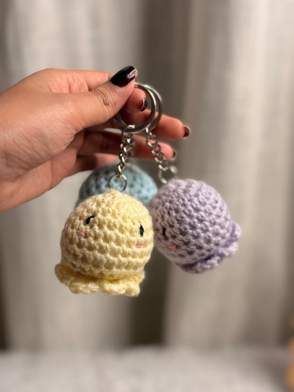 White Octopus Keychain