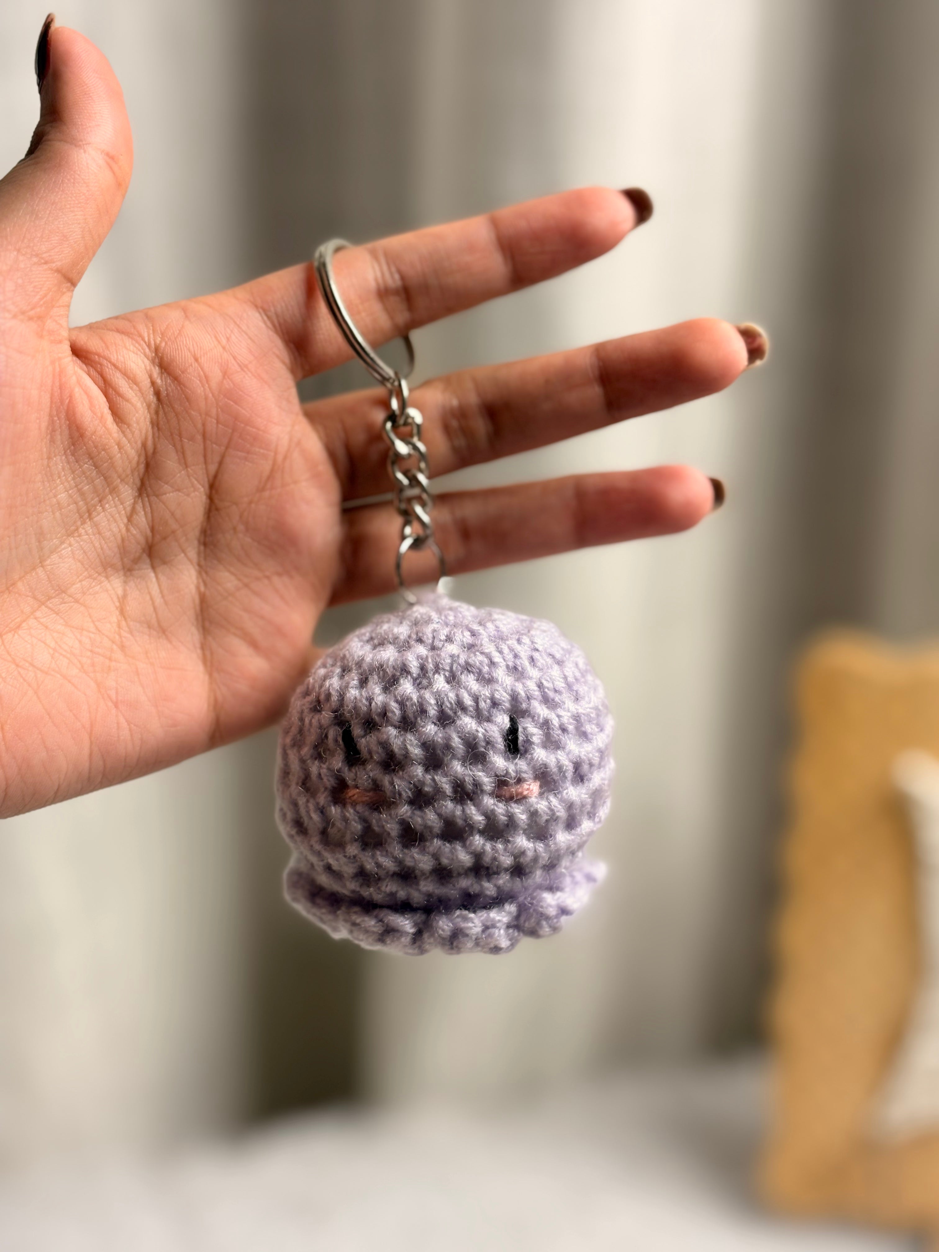 Lavender Octopus Keychain