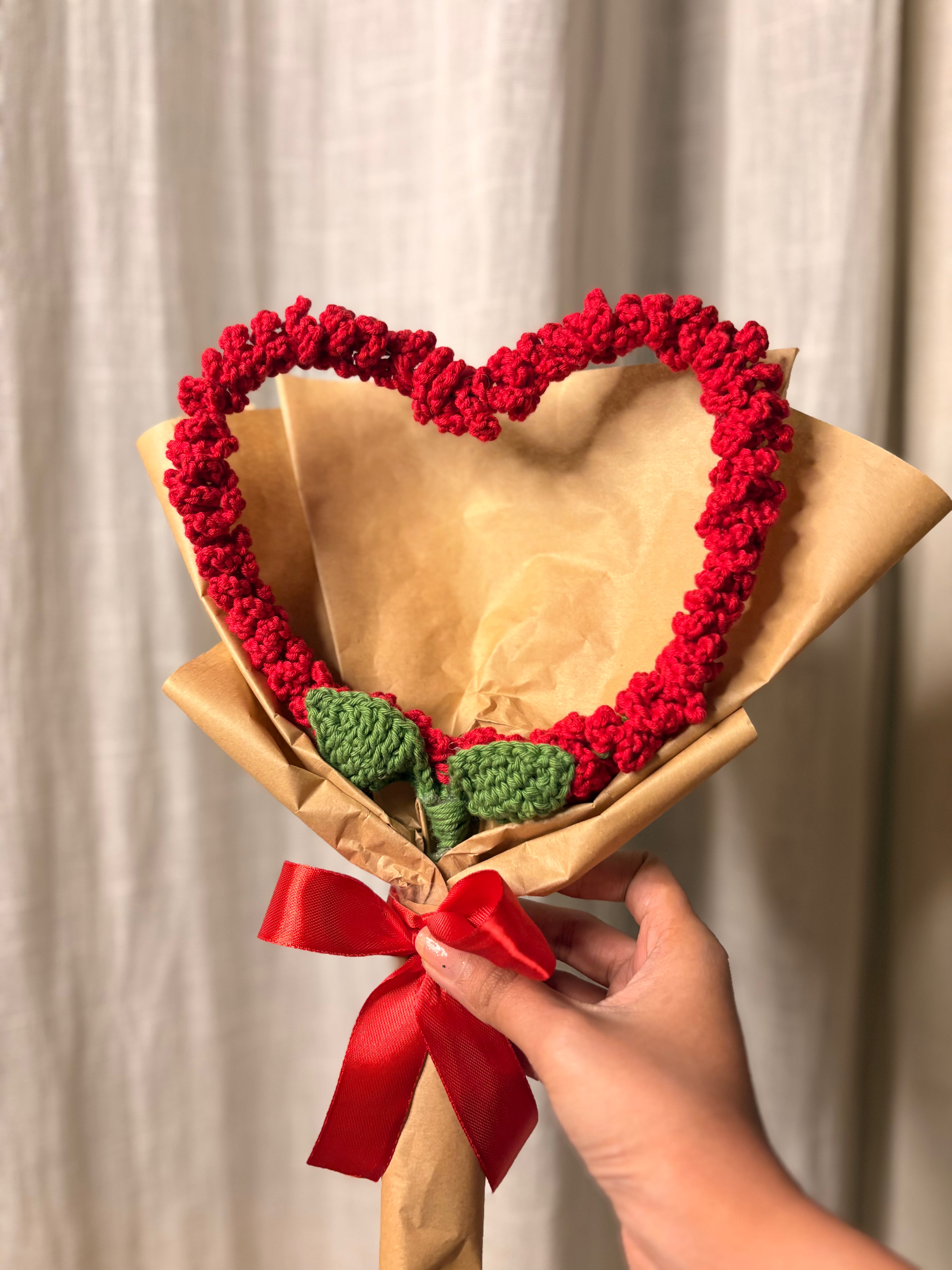 Red Lavender Heart Bouquet
