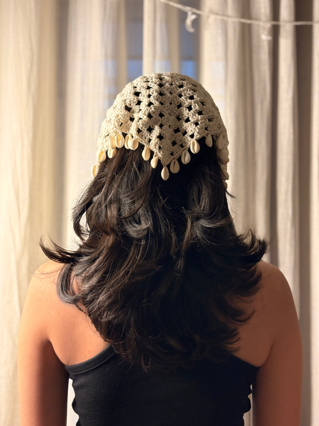 Crochet shell bandana